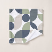 Abstract geometrisch patroon grijs groen mid centu bad handdoek (Wasdoekje)