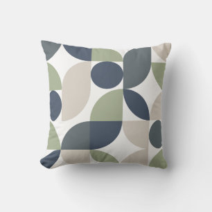 Abstract geometrisch patroon grijs groen mid centu kussen