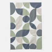 Abstract geometrisch patroon grijs groen midden ee theedoek (Verticaal)