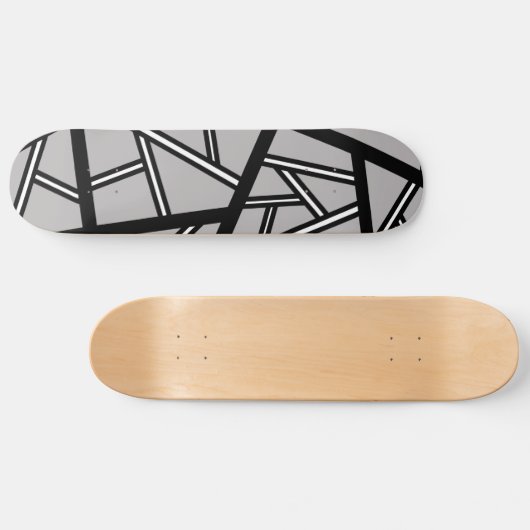 Abstract geometrisch patroon - grijs persoonlijk skateboard (Horizontaal)