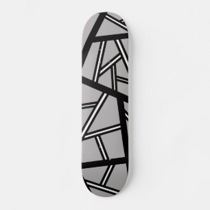 Abstract geometrisch patroon - grijs persoonlijk skateboard