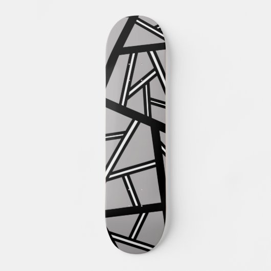 Abstract geometrisch patroon - grijs persoonlijk skateboard (Voorkant)