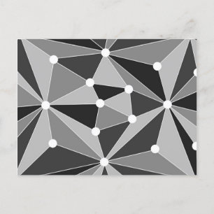 Abstract geometrisch patroon - grijs, zwart en wit aankondigingskaart