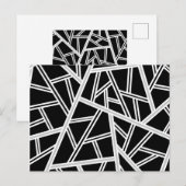 Abstract geometrisch patroon - grijs, zwart, wit. aankondigingskaart (Voorkant / Achterkant)