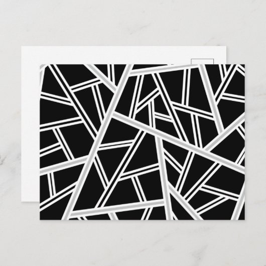 Abstract geometrisch patroon - grijs, zwart, wit. aankondigingskaart (Voorkant / Achterkant)