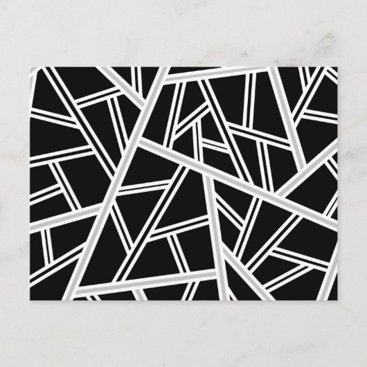Abstract geometrisch patroon - grijs, zwart, wit. aankondigingskaart (Voorkant)