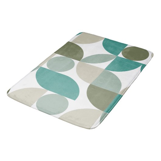 Abstract geometrisch patroon groen Blauwgroen Badmat (Gekanteld)