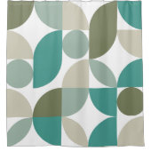 Abstract geometrisch patroon groen Blauwgroen Douchegordijn (Voorkant)