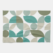 Abstract geometrisch patroon groen Blauwgroen Theedoek (Horizontaal)