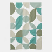 Abstract geometrisch patroon groen Blauwgroen Theedoek (Verticaal)