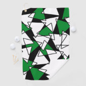 Abstract geometrisch patroon - groen en wit. golfhanddoek (Insitu)