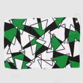 Abstract geometrisch patroon - groen en wit. golfhanddoek (Horizontaal)