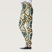 abstract geometrisch patroon groen en zwart leggings (Links)
