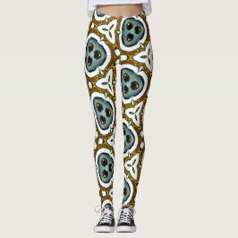 abstract geometrisch patroon groen en zwart leggings
