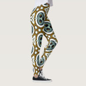 abstract geometrisch patroon groen en zwart leggings (Rechts)