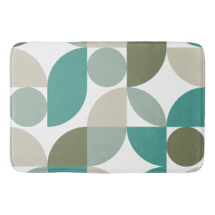 Abstract Geometrisch Patroon Groen Turkoois Badmat