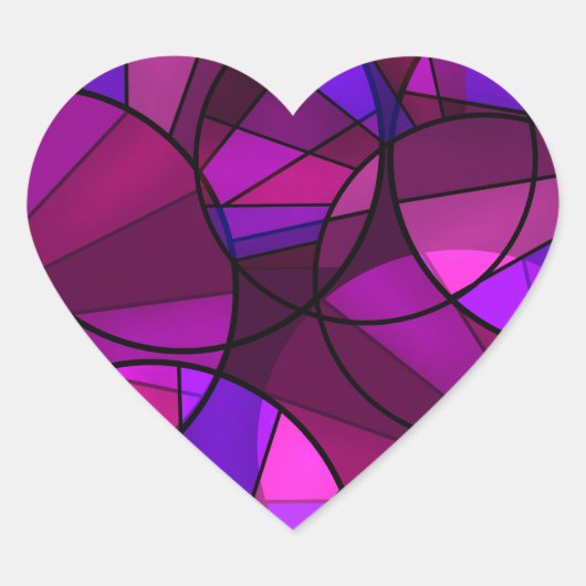 Abstract geometrisch patroon hart sticker (Voorkant)