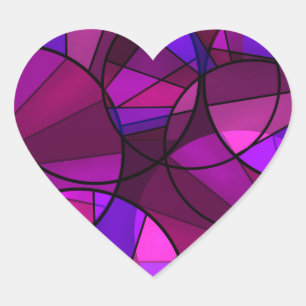 Abstract geometrisch patroon hart sticker