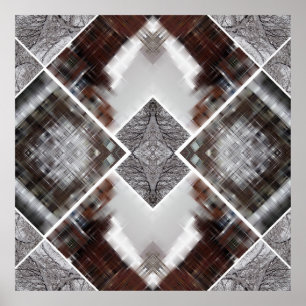 Abstract geometrisch patroon in de winter poster