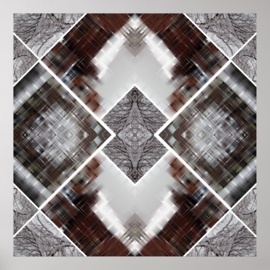 Abstract geometrisch patroon in de winter poster (Voorkant)