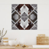 Abstract geometrisch patroon in de winter poster (Keuken)
