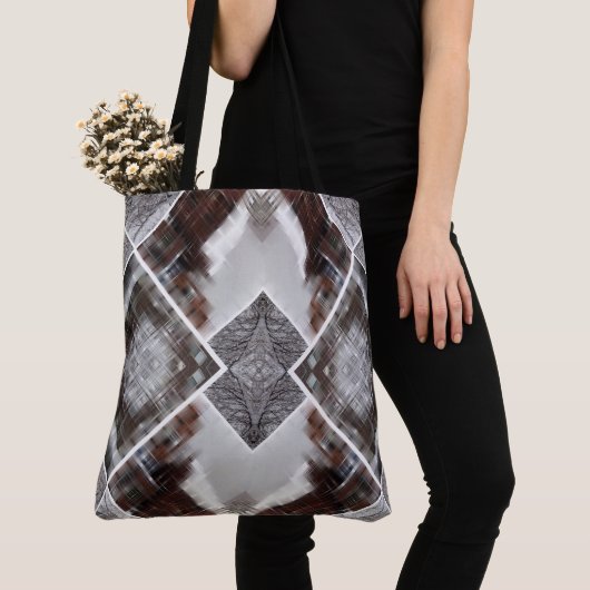 Abstract geometrisch patroon in de winter tote bag (Dichtbij)