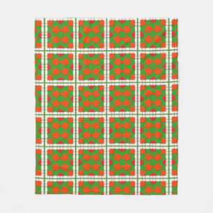 Abstract geometrisch patroon in felle kleuren fleece deken