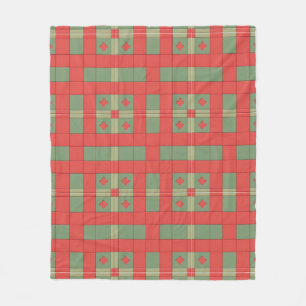 Abstract geometrisch patroon in felle kleuren fleece deken