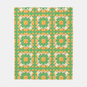 Abstract geometrisch patroon in felle kleuren fleece deken