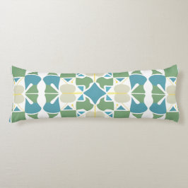Abstract geometrisch patroon in groen en blauw lichaamskussen