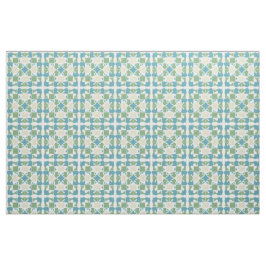 Abstract geometrisch patroon in groen en blauw stof
