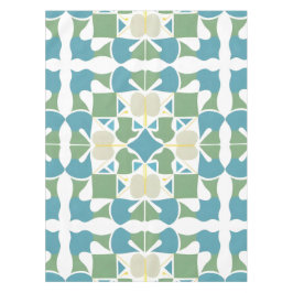 Abstract geometrisch patroon in groen en blauw tafelkleed