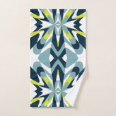 Abstract geometrisch patroon in marine, Blauwgroen Bad Handdoek (Handdoek)
