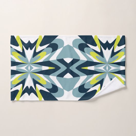 Abstract geometrisch patroon in marine, Blauwgroen Bad Handdoek (Handdoek)