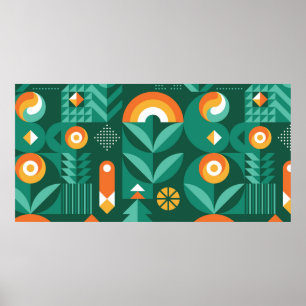 Abstract geometrisch  patroon in Scandinavië Poster