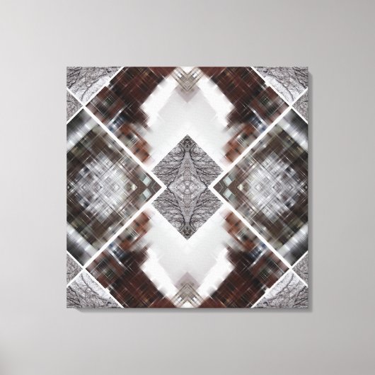 Abstract Geometrisch Patroon in Winter Canvas Afdruk (Voorkant)
