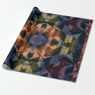Abstract geometrisch patroon is een bruinachtige b cadeaupapier