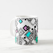Abstract geometrisch patroon koffiemok (Voorkant links)