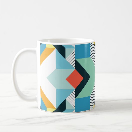 Abstract geometrisch patroon. koffiemok (Links)
