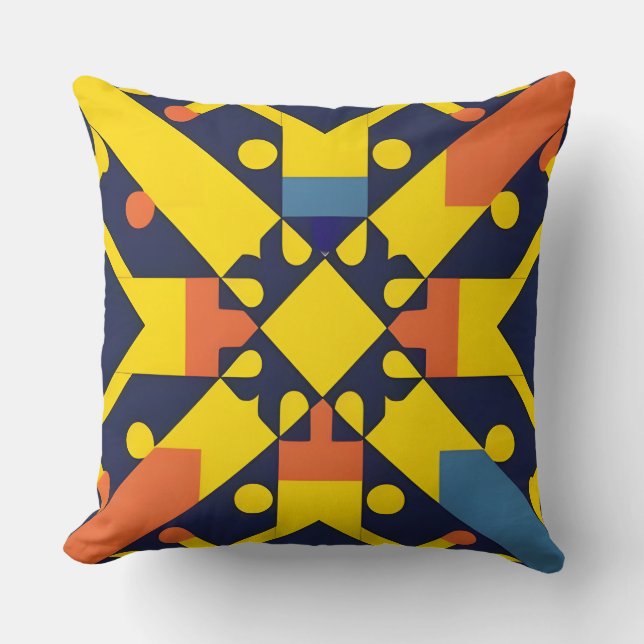 Abstract geometrisch patroon kussen (Voorkant)