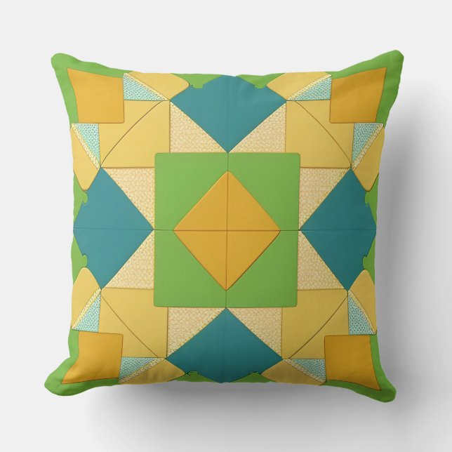Abstract geometrisch patroon kussen (Voorkant)