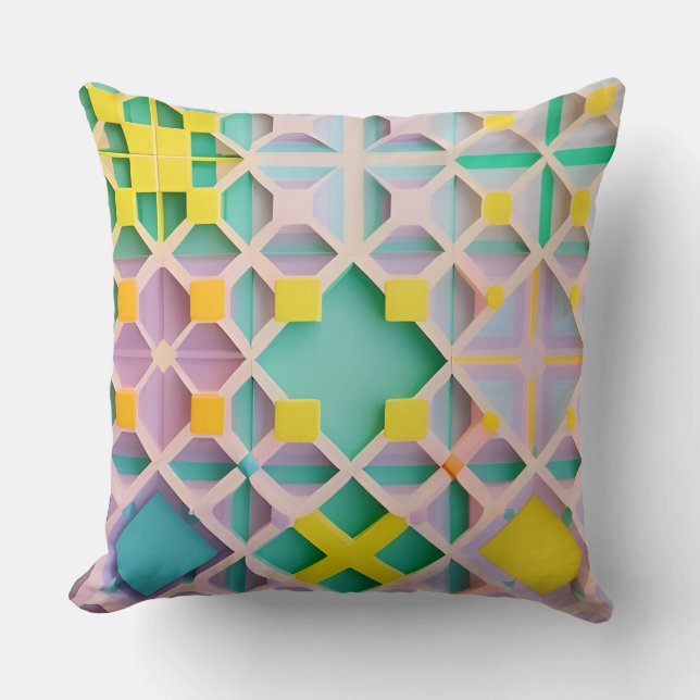 Abstract geometrisch patroon kussen (Voorkant)
