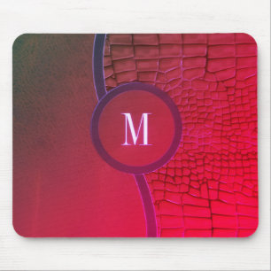 Abstract geometrisch patroon leer donkerrood muismat