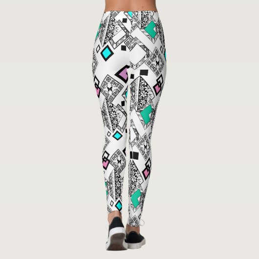 Abstract geometrisch patroon leggings (Achterkant)