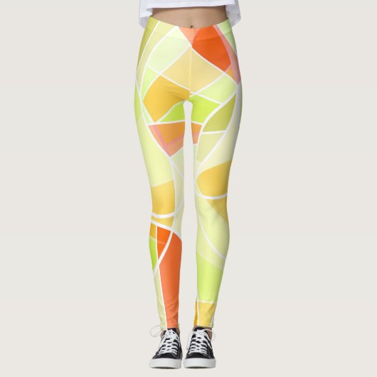 Abstract geometrisch patroon leggings (Voorkant)