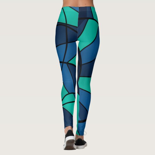 Abstract geometrisch patroon leggings (Achterkant)
