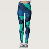 Abstract geometrisch patroon leggings (Voorkant)