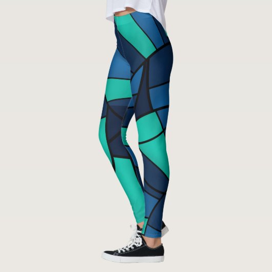 Abstract geometrisch patroon leggings (Links)