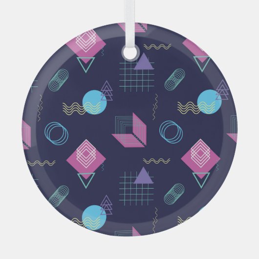 Abstract geometrisch patroon, lijnvormen. glas ornament (Voorkant)