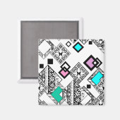 Abstract geometrisch patroon magneet (Voorkant / Achterkant)